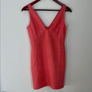 Banana Republic 100% Linen Coral Sleeveless Mini Dress NWT Size 0P